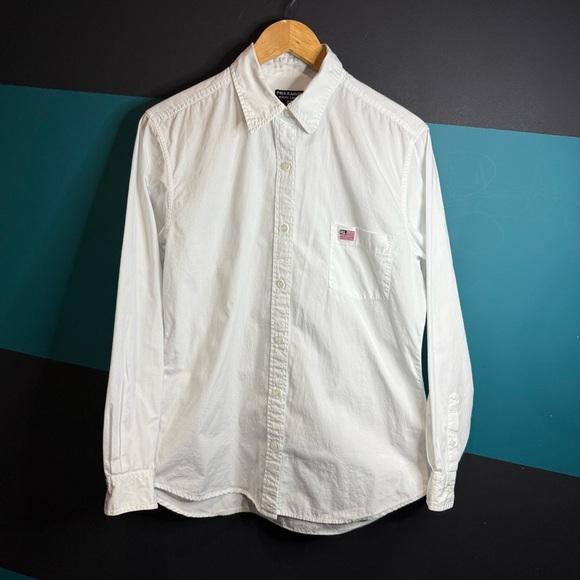 Polo by Ralph Lauren White Button Down Shirt with RL logo and flag - Picture 1 of 10